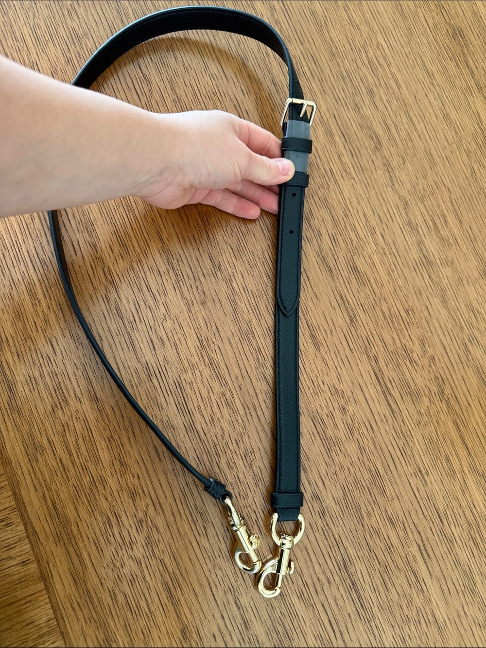 Coach strap replacement black with gold hardware